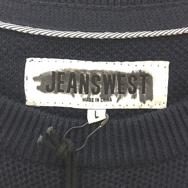 Jeanswest Mens 100 Cotton Textured Navy Blue Jumper Size L NEW