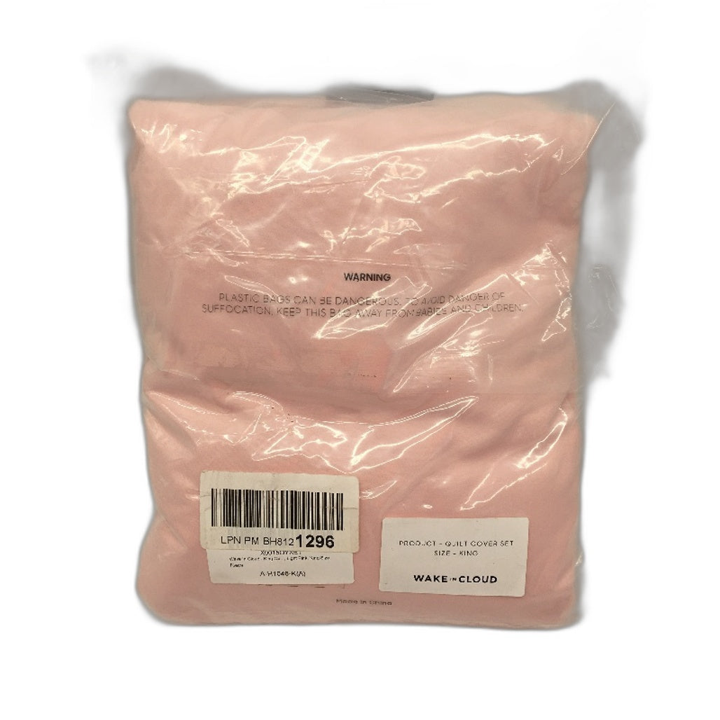 Wake in Cloud Pink Quilt Cover Set King with 2 Pillowcases NEW