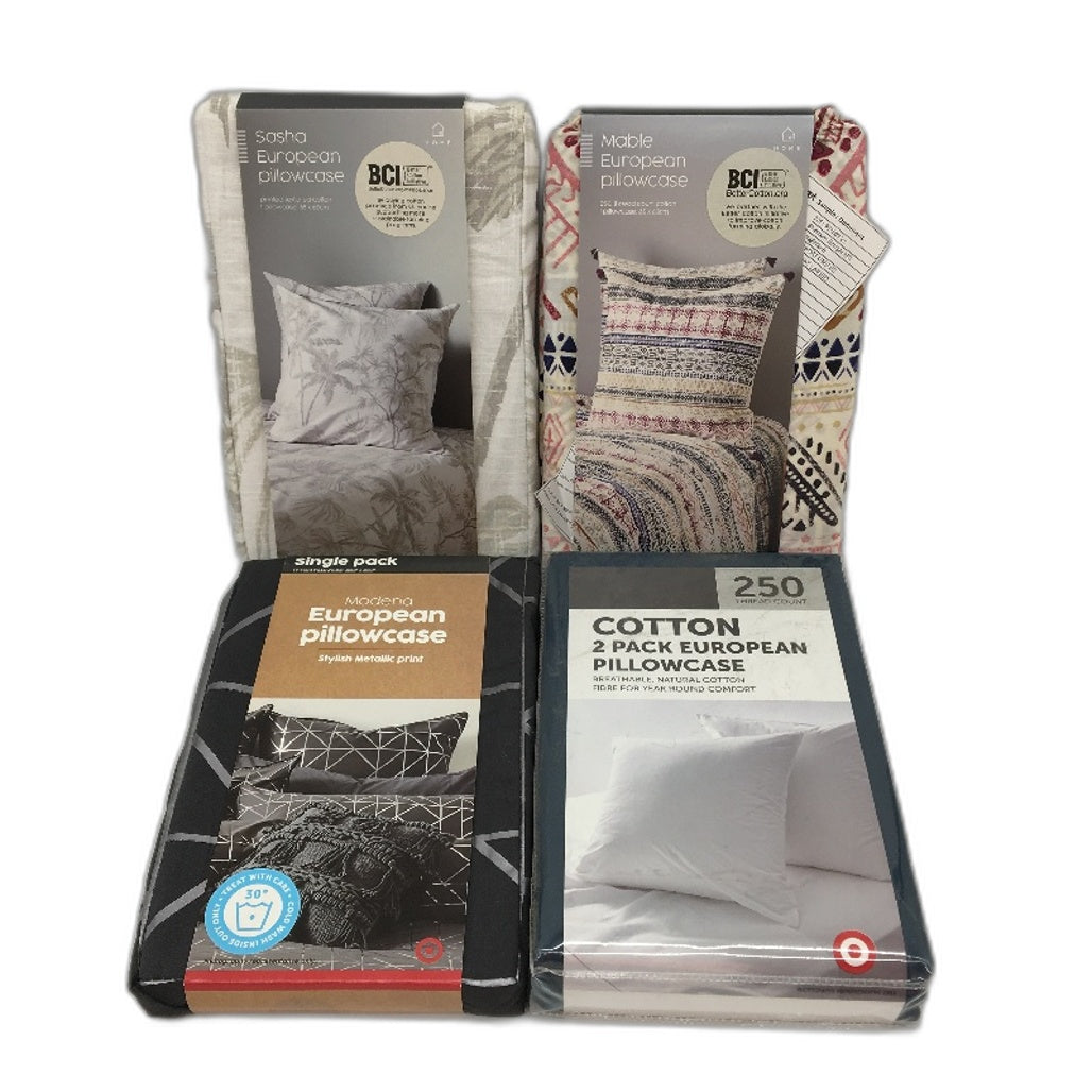 Target 5 Mixed Textures/Colours Europoean Pillow Cases NEW