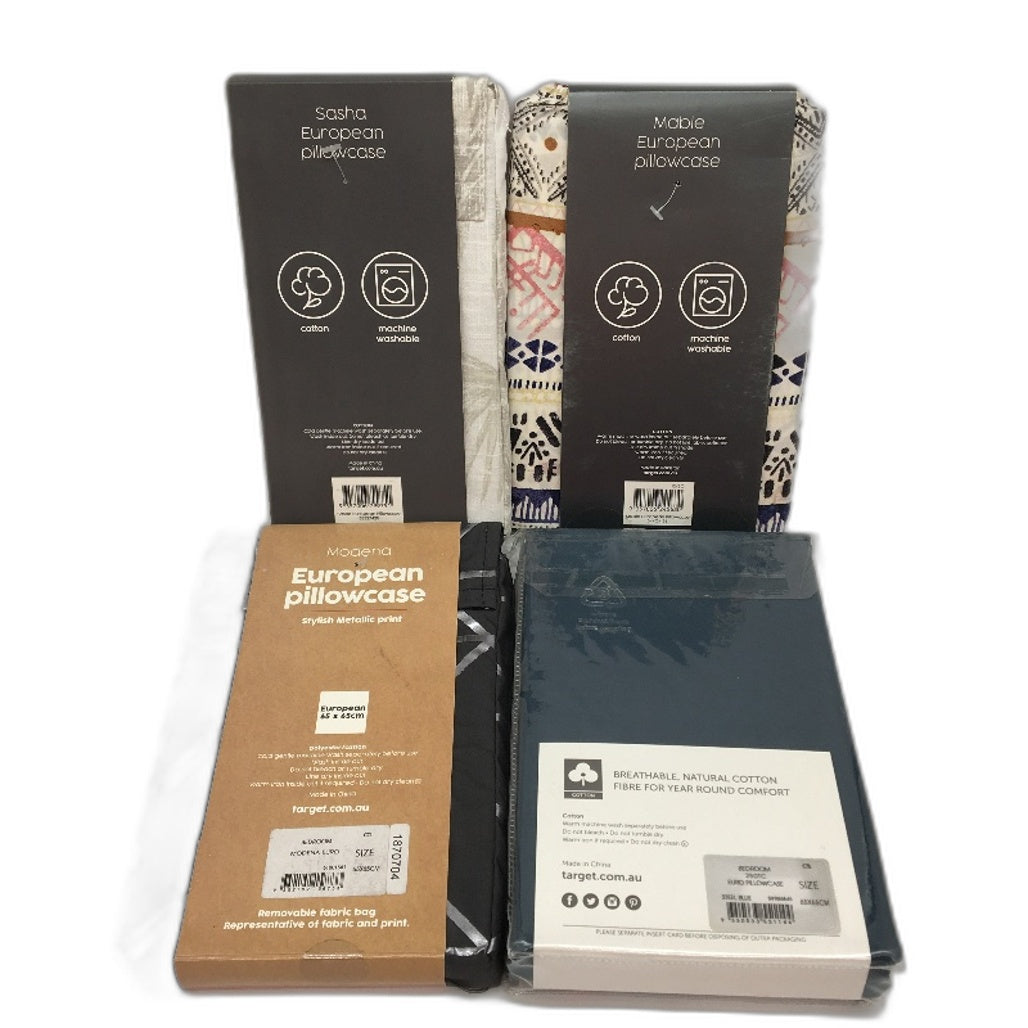 Target 5 Mixed Textures/Colours Europoean Pillow Cases NEW
