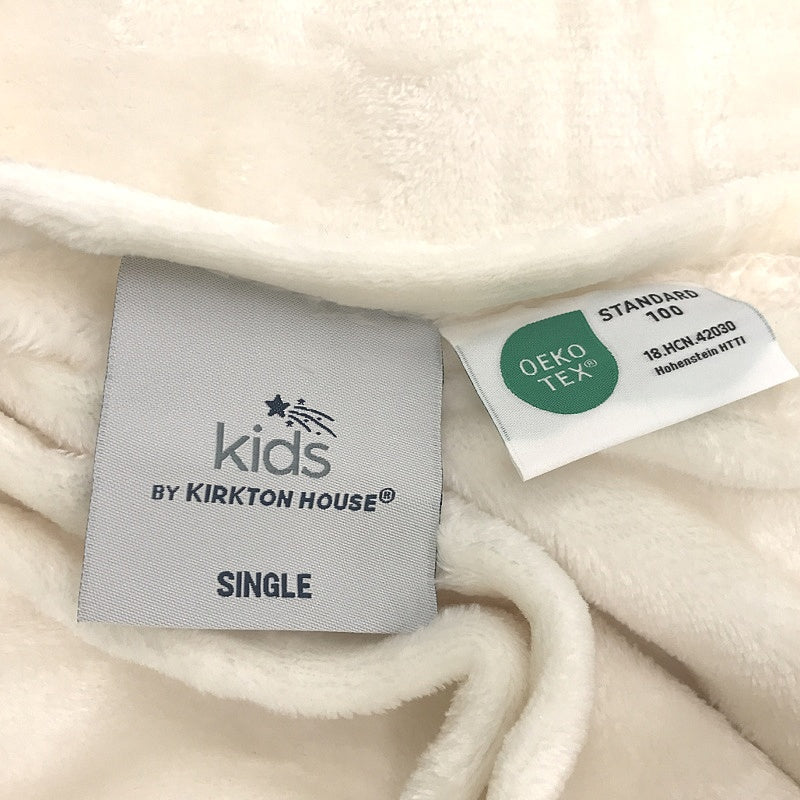 Kirkton House Kids Super Soft Plush Cream White Blanket Single NEW
