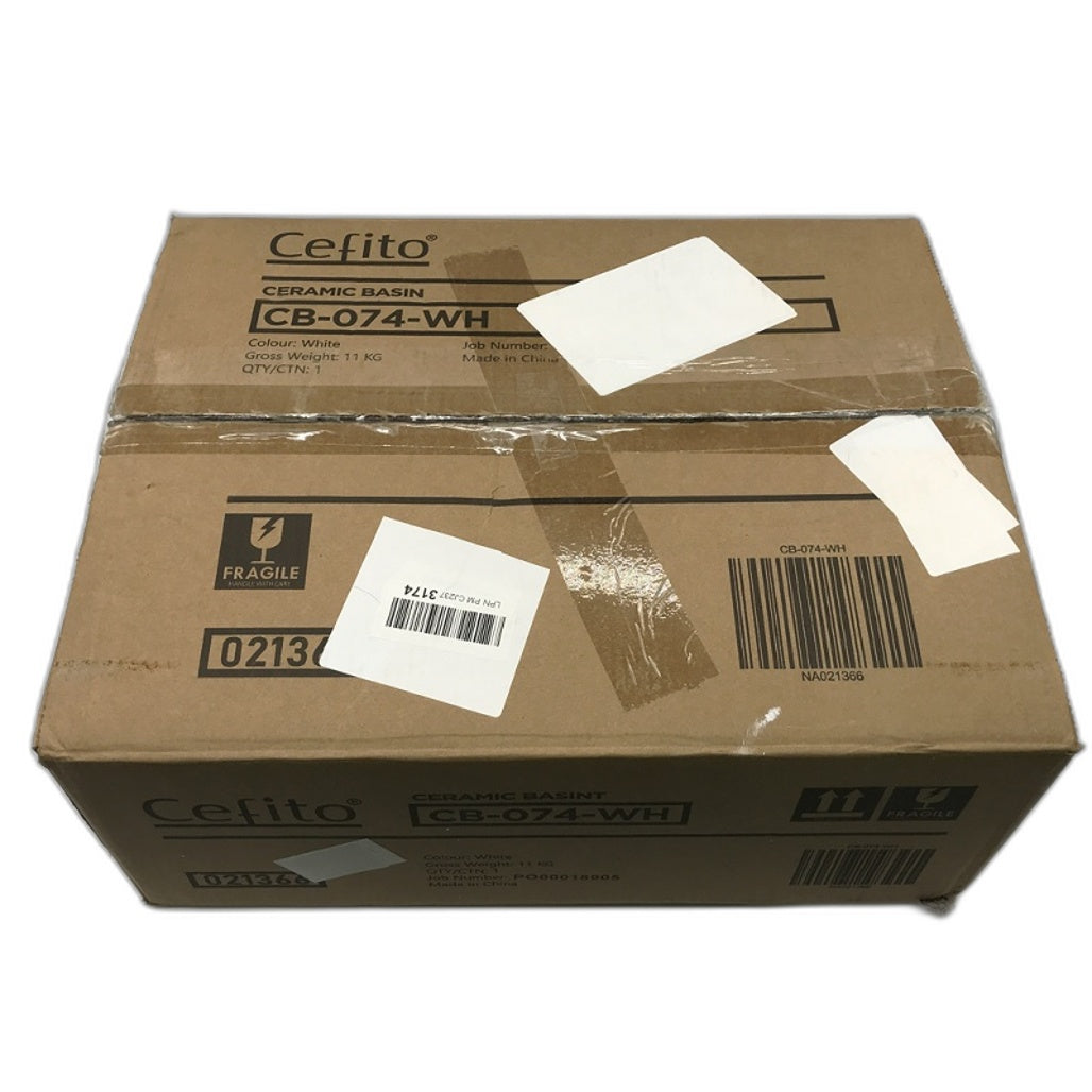 Cefimo White Rectangular Ceramic Basin/Sink CB-074-WH NEW