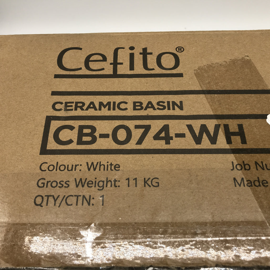 Cefimo White Rectangular Ceramic Basin/Sink CB-074-WH NEW