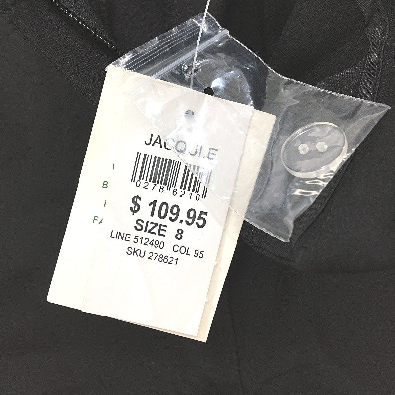 Jacqui E Black Capri 3/4 Basic Minimalist Pants Ladies Size 8 NEW