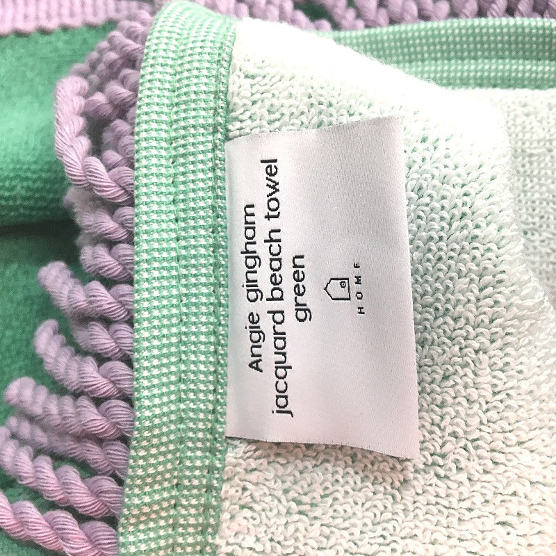 Target 2Pack Angie Gingham Jacquard Green & Purple Large Beach Towels NEW