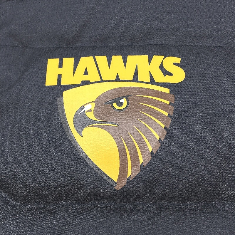 AFL Hawthorn Hawks Emblem Black Down Puffer Vest Ladies Size AU 8 NEW