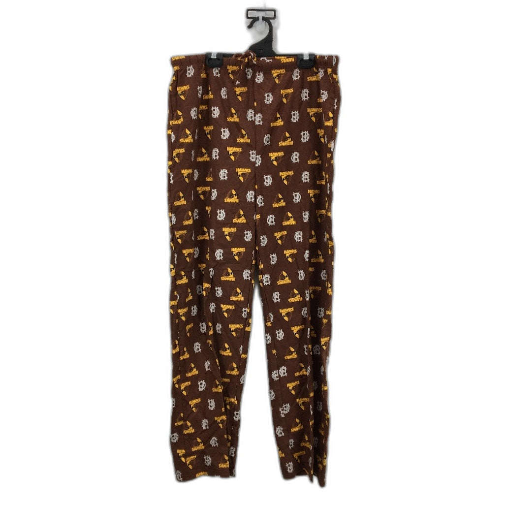 AFL Hawthorn Hawks Logo Brown Cotton Flannelette Pyjama Set Mens Size 3XL NEW