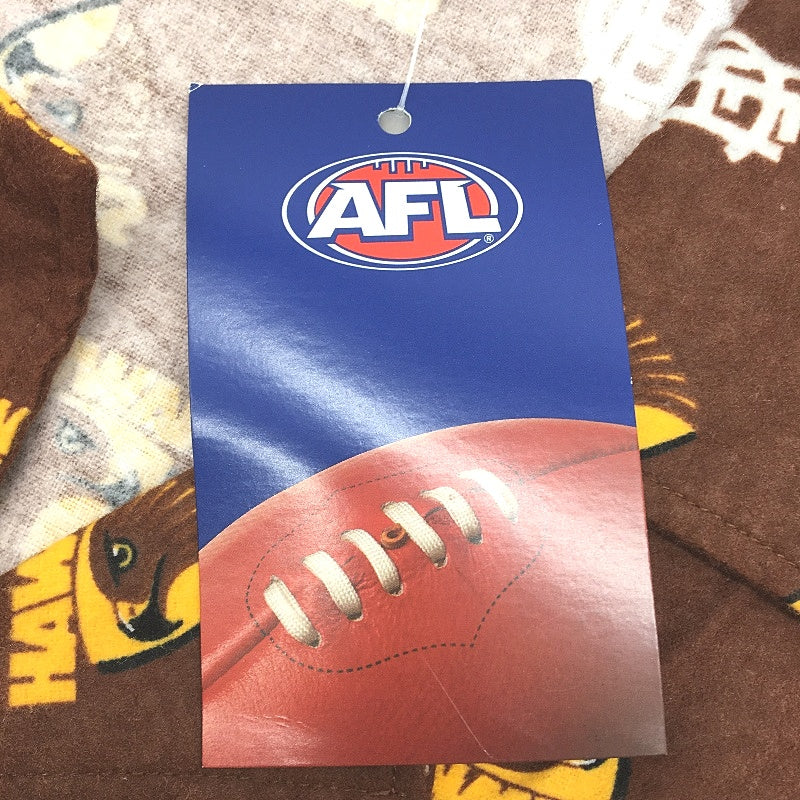 AFL Hawthorn Hawks Logo Brown Cotton Flannelette Pyjama Set Mens Size 3XL NEW