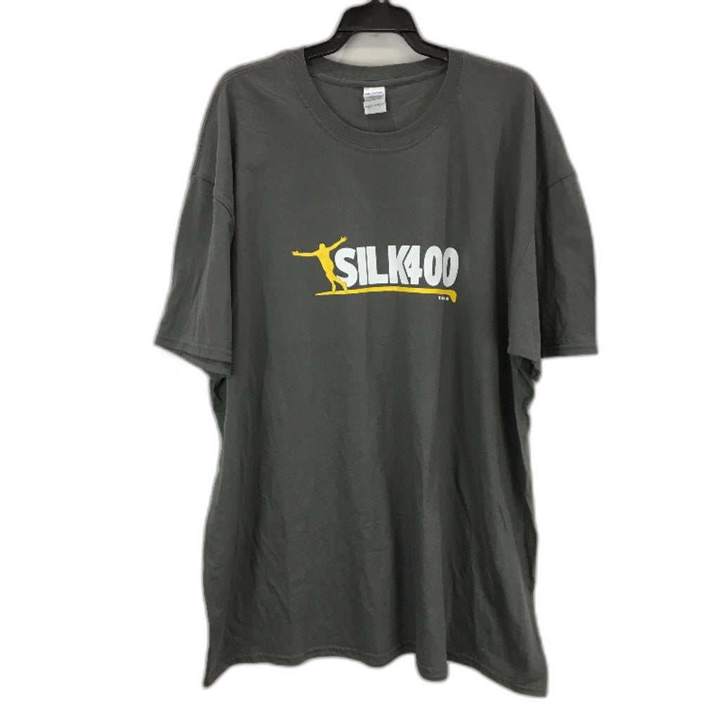Gildan Hawthorn Hawks 'Silk400' 100% Cotton Grey Tee Shirt Mens Size 3XL NEW