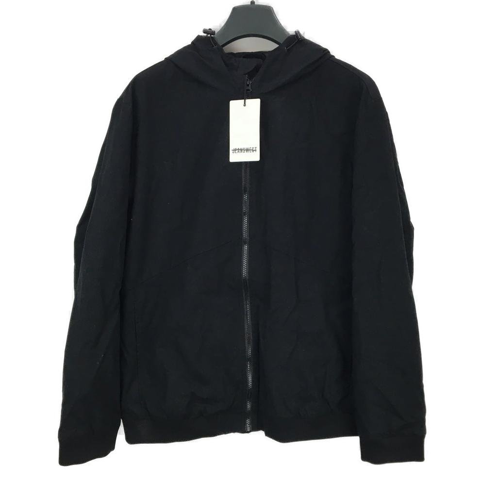Jeanswest Basic Hooded Black Zip Thru Jacket Mens Size Large NEW