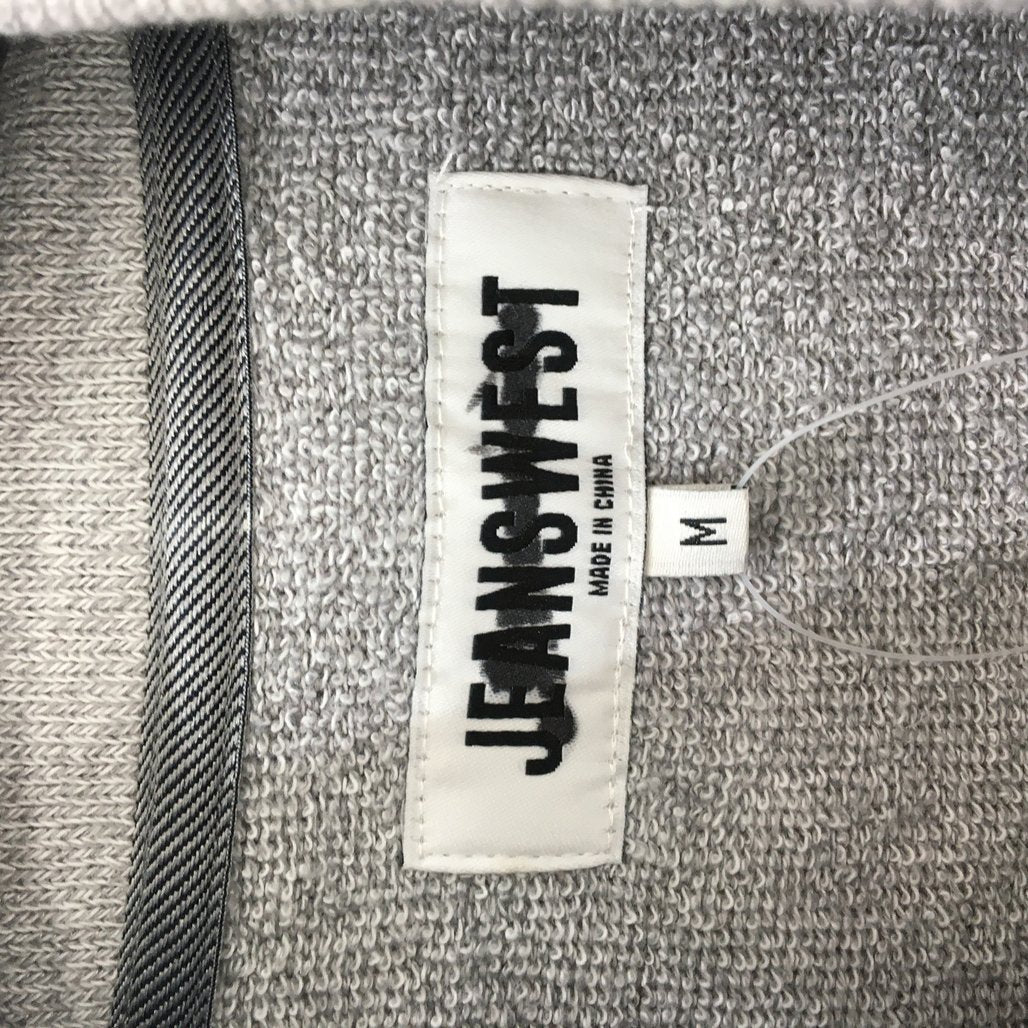 Jeanswest Grey Knit Zip Thru Front Chest Pocket Jacket Mens Size Medium NEW