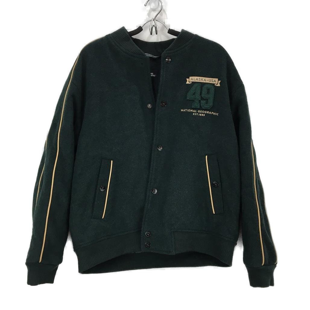 National Geographic Emerald Green Varsity Bomber Jacket Mens Size US Medium NEW
