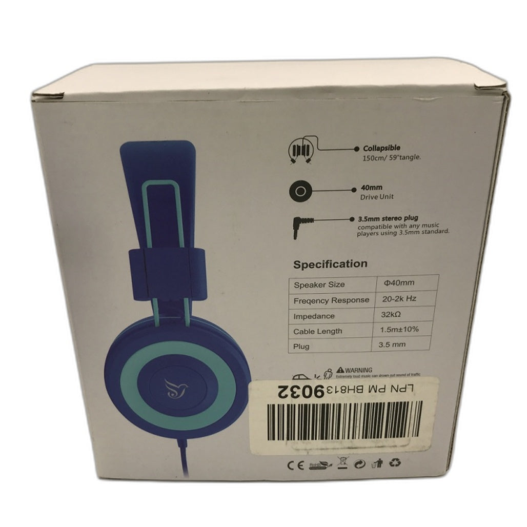 Yomuse C89 Collapsible Wired On Ear Foldable Headphone Blue NEW