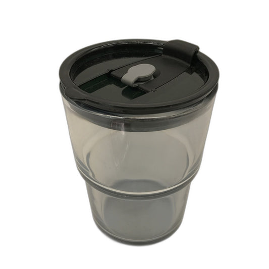 Simple Travel Glass Reusable Coffee Mug/Bottle Smoke Grey NEW