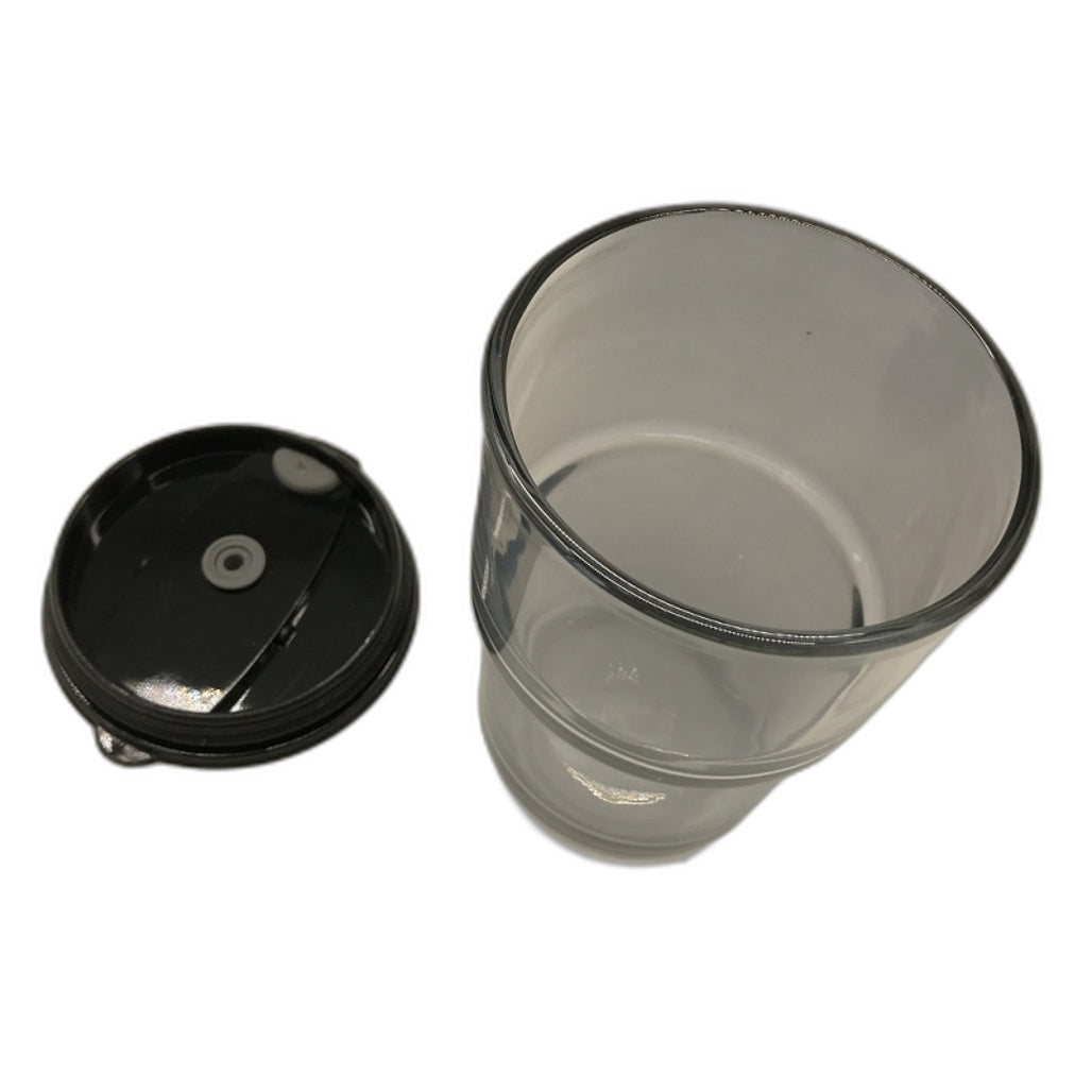 Simple Travel Glass Reusable Coffee Mug/Bottle Smoke Grey NEW