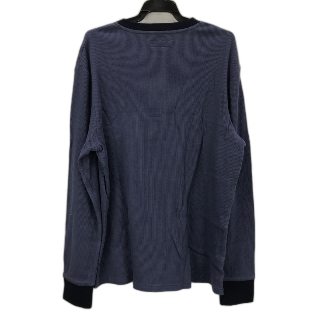 Jeanwest Mens Waffle Textured Long Sleeve Blue Button Shirt Size L NEW