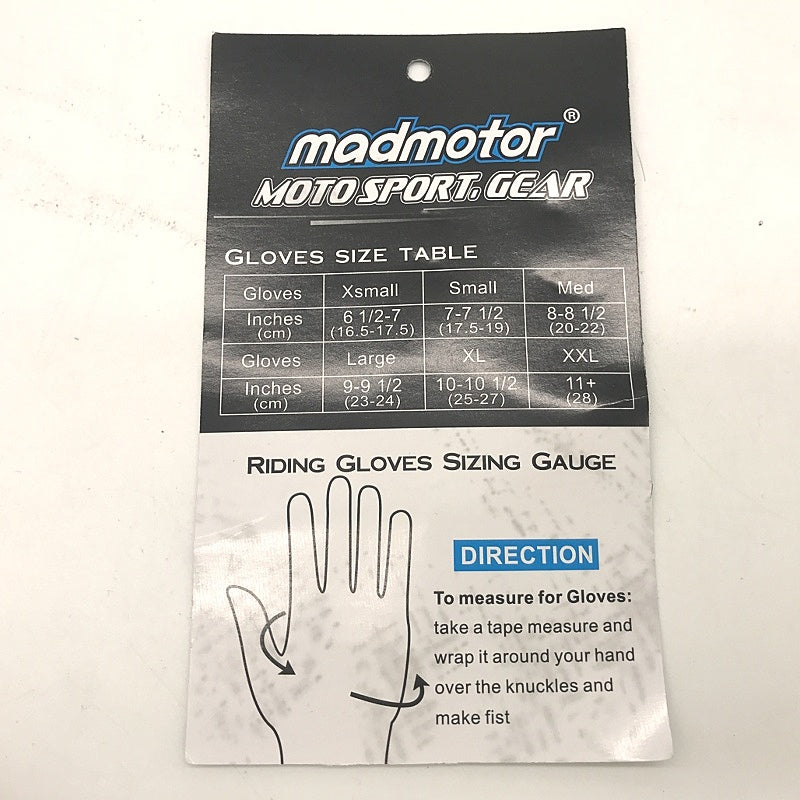 Madmotor Black Armour Motorcycle Fingerless Gloves Size XL NEW