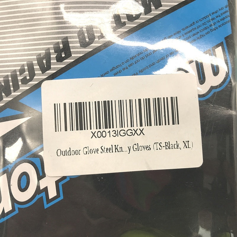 Madmotor Black Armour Motorcycle Fingerless Gloves Size XL NEW