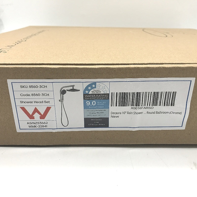 Decaura Round Silver Shower Head Set Model 8560-3 NEW