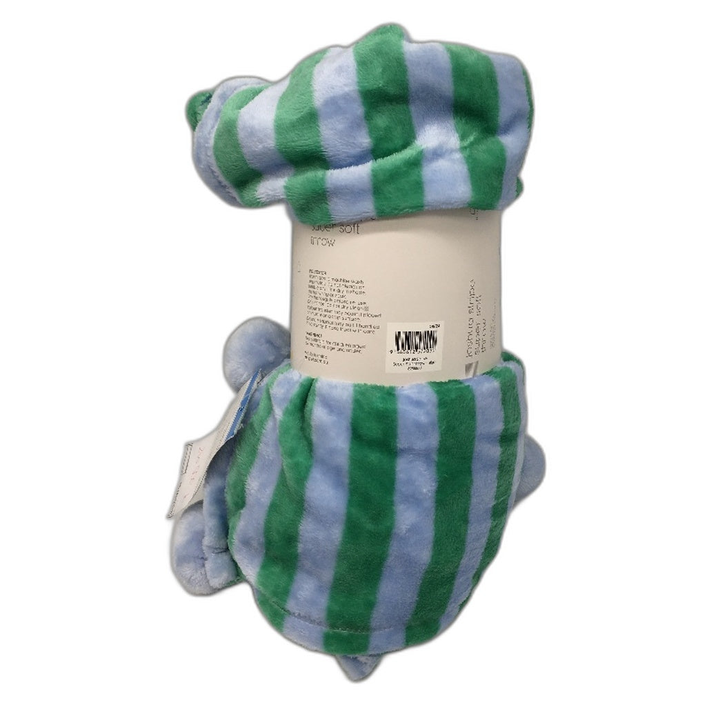 Target Super Soft Joshua Blue Stripe Coral Fleece Throw 127 x 152cm NEW