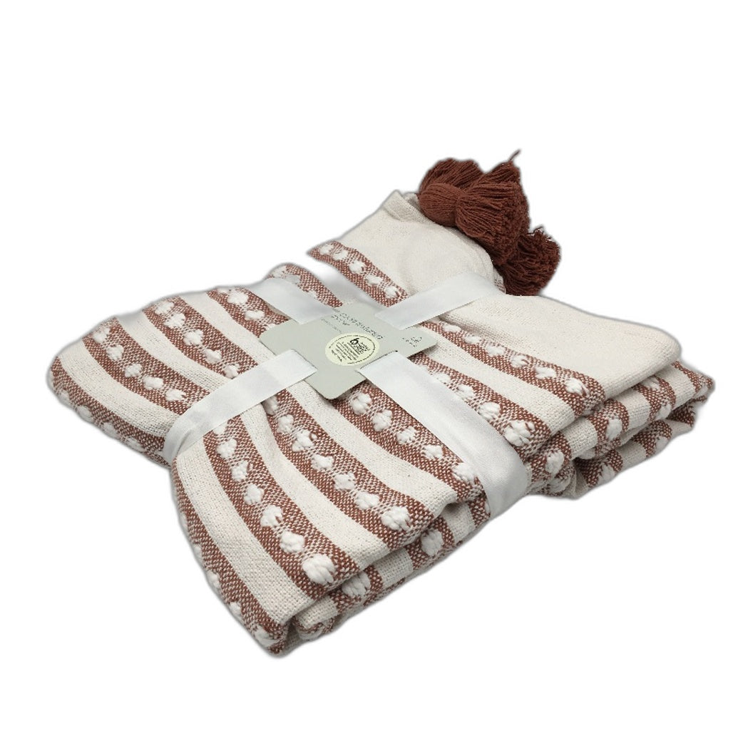 Target Coda Textured Rust & Cream Throw Blanket 127 x 152cm NEW