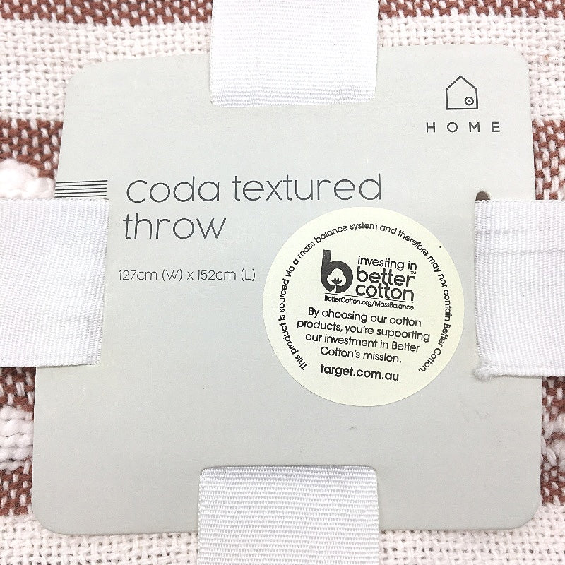 Target Coda Textured Rust & Cream Throw Blanket 127 x 152cm NEW