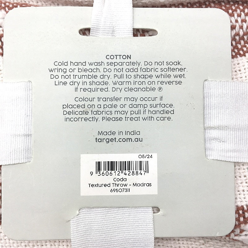 Target Coda Textured Rust & Cream Throw Blanket 127 x 152cm NEW