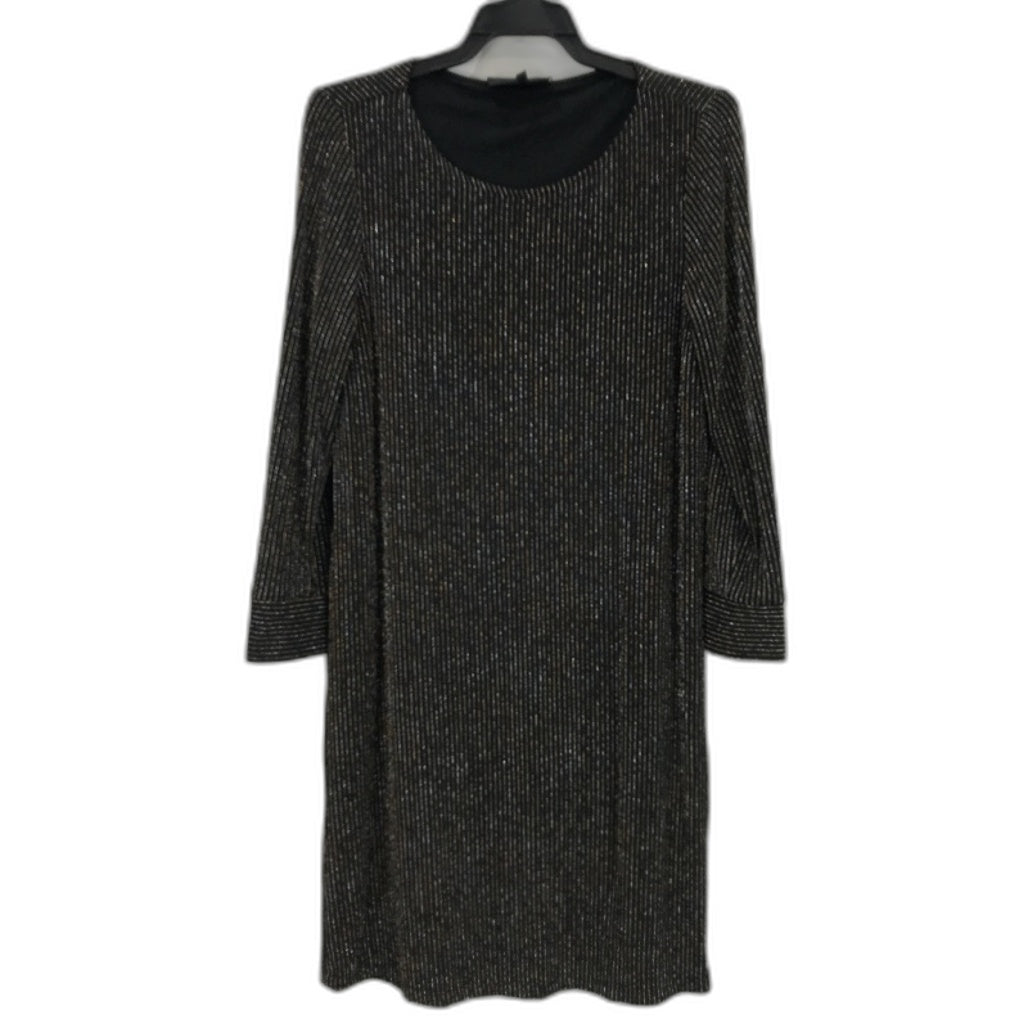 Youhl Belguim Gold Silver Fleck Stripe Black Stretch Sheath Dress Ladi  Vinnies Online