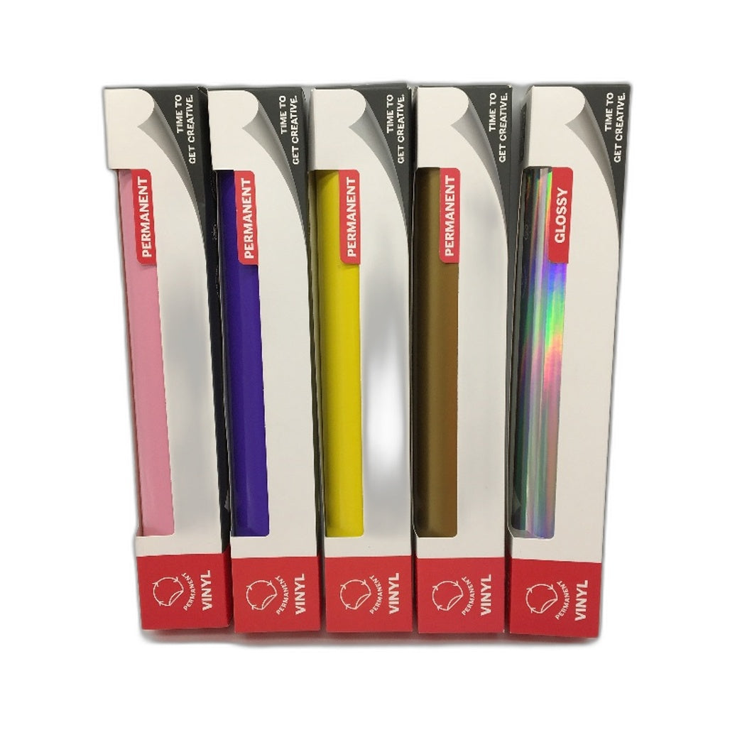 Cut Craft 5 Pack Various Colours Permanent Vinyl Wraps 30.5 x 122cm NEW