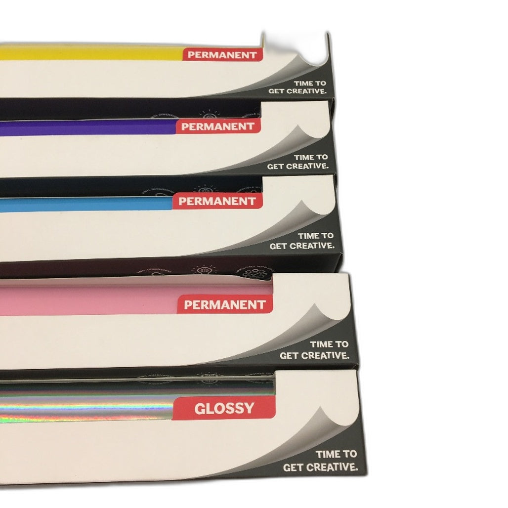 Cut Craft 5 Pack Mixed Colours Permanent Vinyl Wraps 30.5 x 122cm NEW