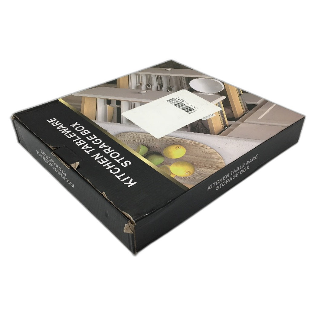 Kitchen Large Capacity Expandable Tableware Black Storage Box NEW