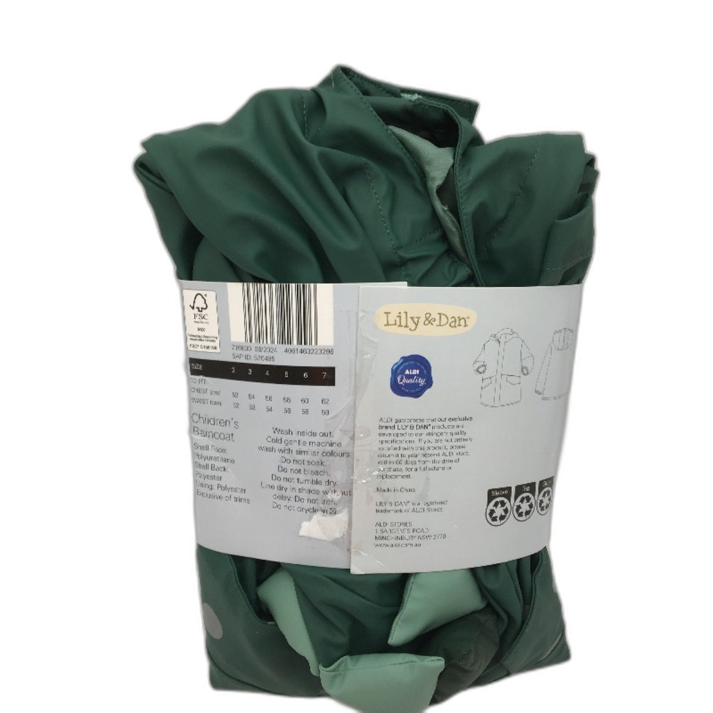 Bonds Pullover Jumper & Lily and Dan Green Childrens Raincoat Kids Size 6 NEW