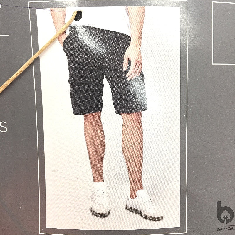 Wetsbay 100% Cotton Black Denim Cargo Shorts Mens Size L NEW