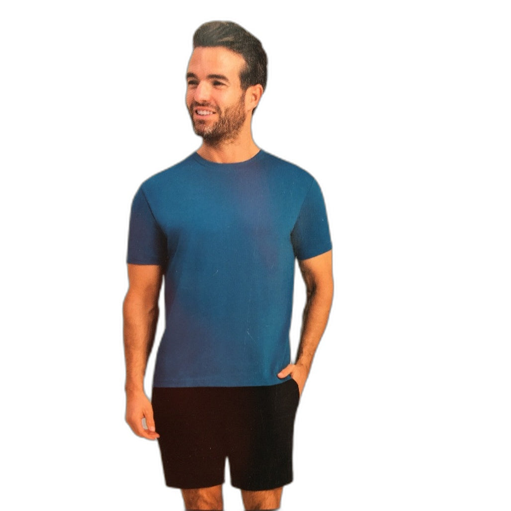 Westbay Blue & Black Short sleeve Cotton PJ Set Mens Size L NEW