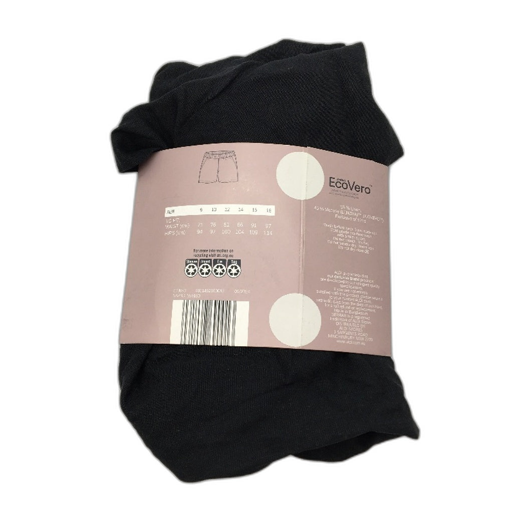 Serra Womens Black Linen Blend Elastic Waist Shorts Ladies Size 12 NEW