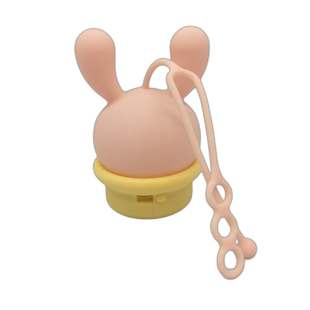 Rechargable Bunny Themed Pink Yellow Soft Silicone Pendant Night Lamp NEW