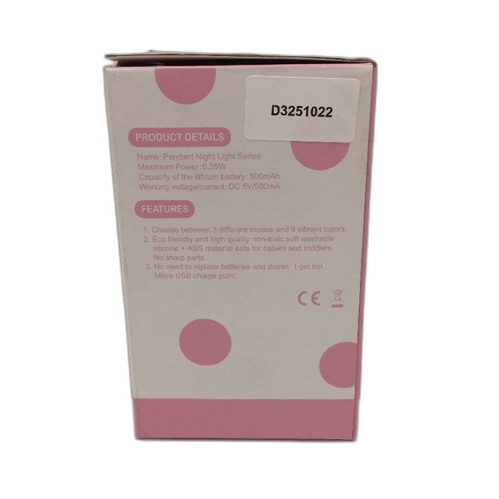 Rechargable Bunny Themed Pink Yellow Soft Silicone Pendant Night Lamp NEW