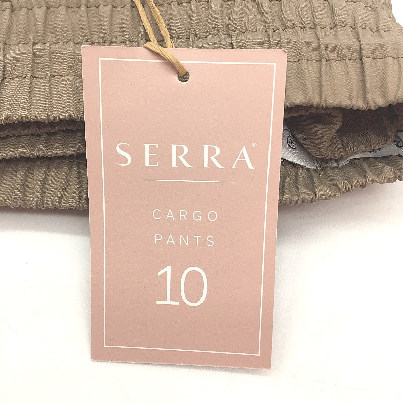 Serra Khaki Cargo Style Elastic Waste Lightweight Cotton Nylon Pants Ladies NEW