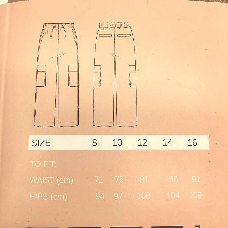 Serra Khaki Cargo Style Elastic Waste Lightweight Cotton Nylon Pants Ladies NEW