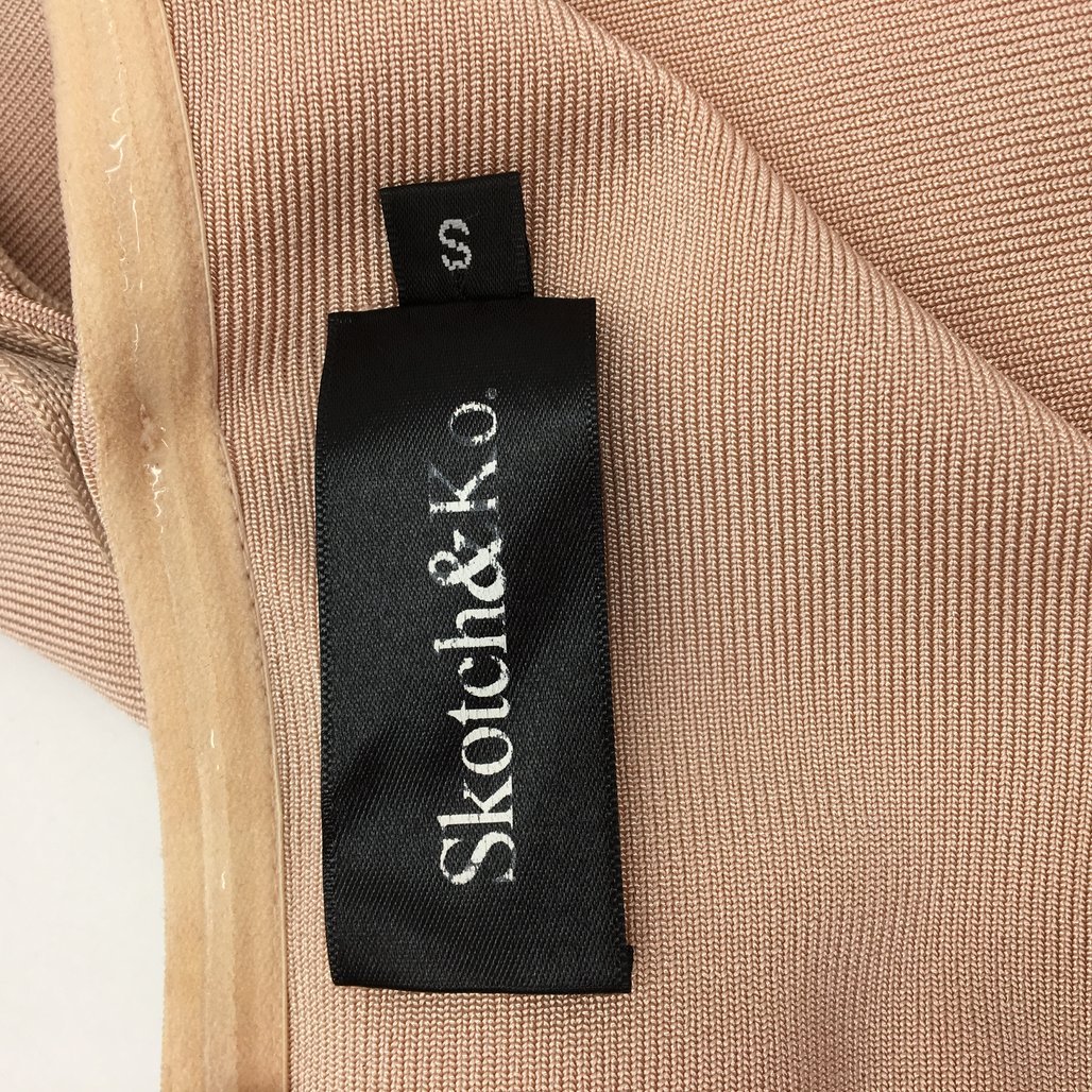 Skotch&Ko Off-Shoulder Blush Pink Slit Mini Dress Ladies Size Small NEW