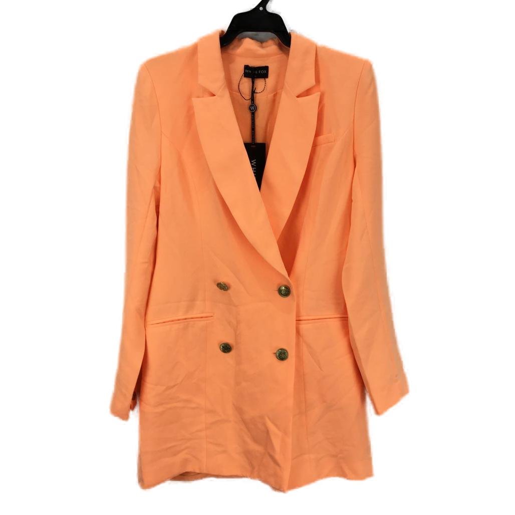 White Fox Long Island Peach Orange Double Breasted Blazer Dress Ladies Sz S NEW