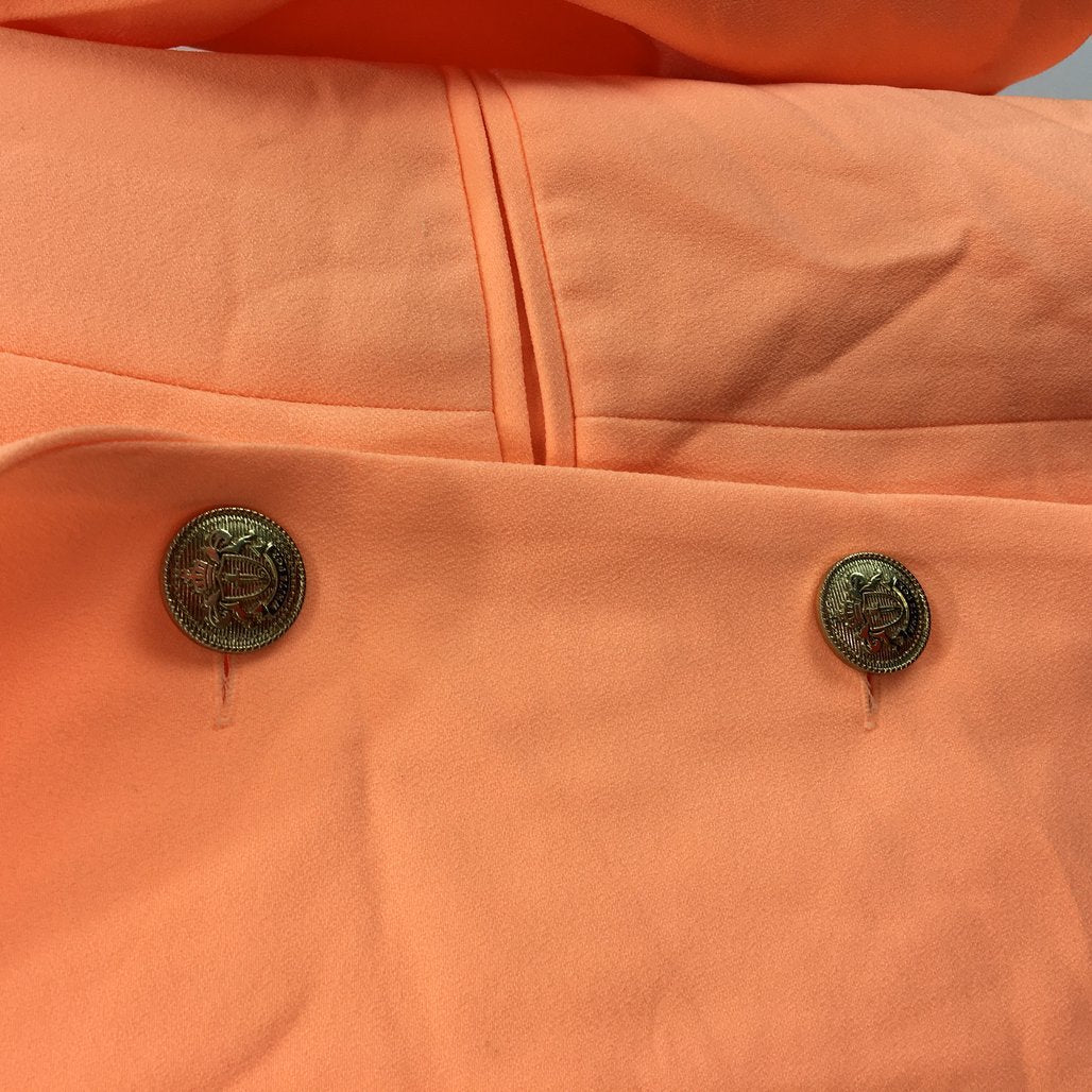 White Fox Long Island Peach Orange Double Breasted Blazer Dress Ladies Sz S NEW