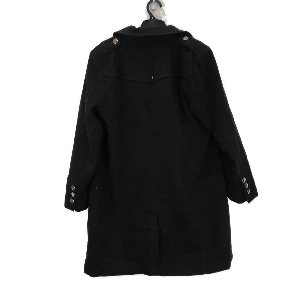 Together Button Up Front Zip Pocket Black Lapel Coat Ladies Size UK 18 NEW