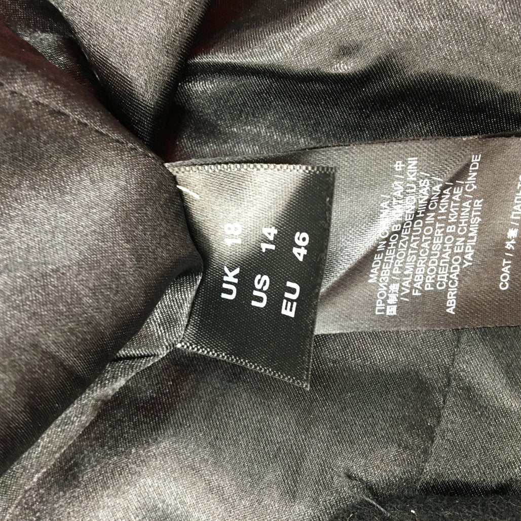 Together Button Up Front Zip Pocket Black Lapel Coat Ladies Size UK 18 NEW