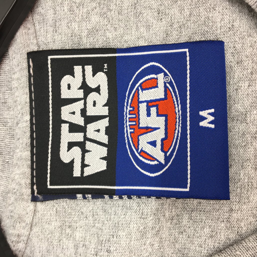 AFL x Star Wars Essendon Bombers Stormtrooper Grey Graphic Tee Youth Sz M NEW