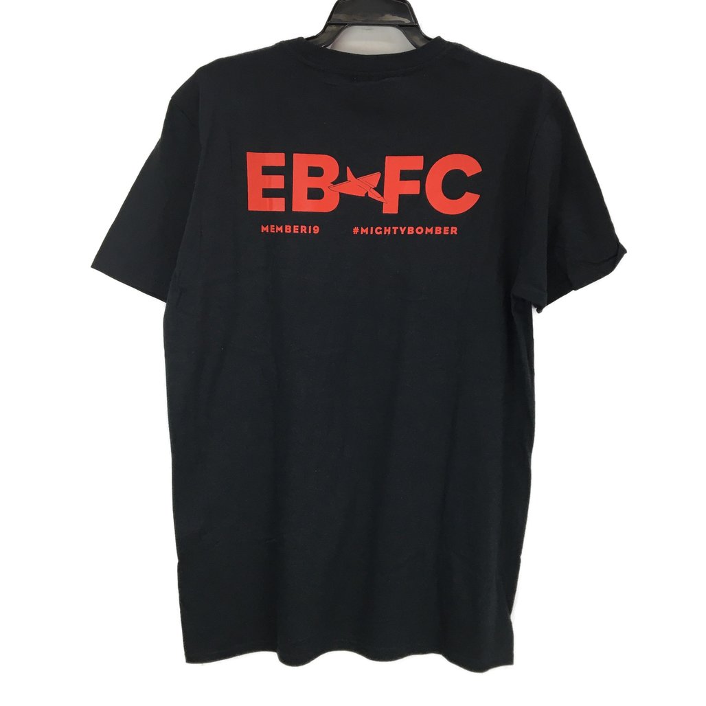 AFL Essendon Bombers #MightyBomber Black Text Graphic Tee Youth Sz Medium NEW