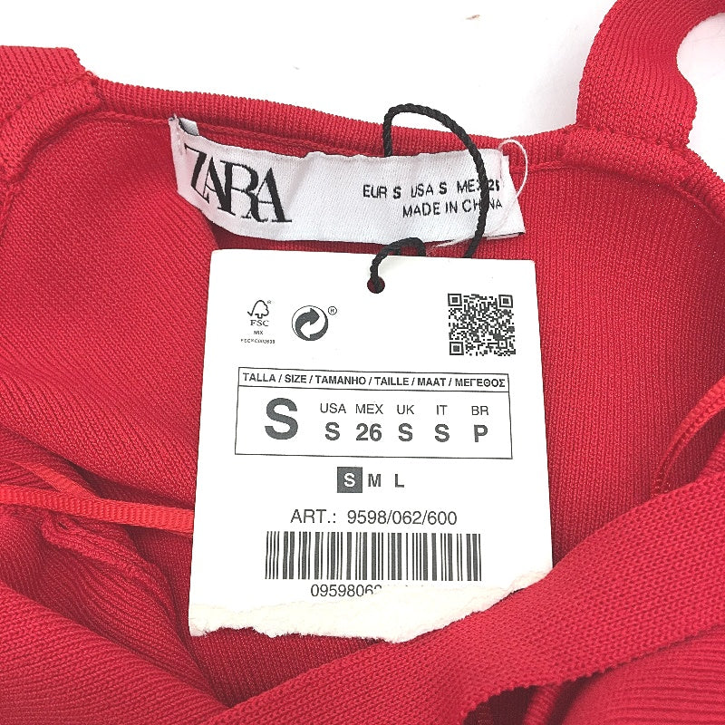 Zara Strappy Sleeveless Red Halterneck Mini Dress Ladies Size Small NEW