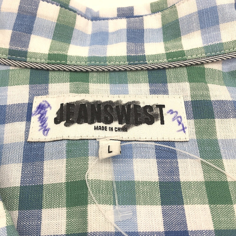 Jeanswest Green Blue Checked Cotton Blend Long Sleeve Casual Shirt Mens Sz L NEW