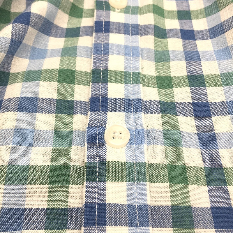 Jeanswest Green Blue Checked Cotton Blend Long Sleeve Casual Shirt Mens Sz L NEW