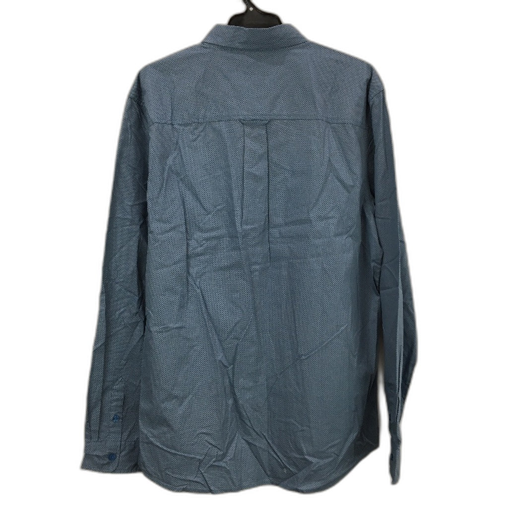 Jeanswest Blue Grey Dotted 100% Cotton Long Sleeve Casual Shirt Mens Size L NEW